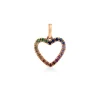 Cristina Wish Colgante corazón en oro rosa con zafiros multicolor Sale