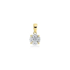 Cristina Wish Colgante en oro amarillo con diamantes en talla princesa y marquise Hot