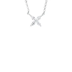 Cristina Wish Colgante en oro blanco con diamantes en talla marquise New