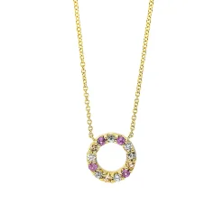 Cristina Wish Gargantilla en oro amarillo con diamantes y zafiros multicolor Hot