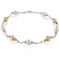 Perodri Gargantilla de perlas y brillantes Best