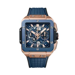 Hublot SQUARE BANG UNICO KING GOLD BLUE CERAMIC Sale