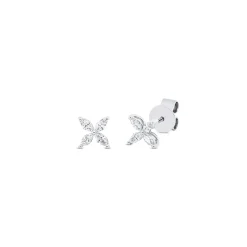 Cristina Wish Pendientes en oro blanco con diamantes en talla marquise Sale