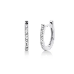 Cristina Wish Pendientes de aro huggies en oro blanco con diamantes Best