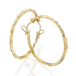 Perodri Pendientes de aro en Oro Amarillo facetado Online