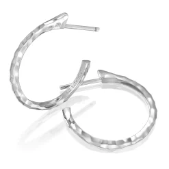 Perodri Pendientes de aro en Oro Blanco Sale