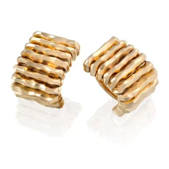 Perodri pendientes de Oro Amarillo facetado Sale