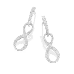 Perodri Pendientes de oro blanco Sale