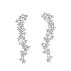 Perodri Pendientes de Oro Blanco New
