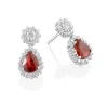 Perodri Pendientes de Oro Blanco Fashion