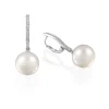 Perodri Pendientes de Oro Blanco Fashion