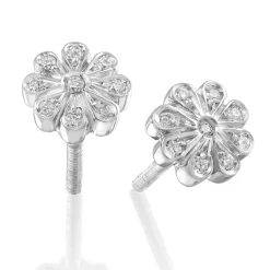 Perodri Pendientes de Oro Blanco New