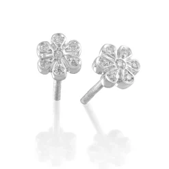 Perodri Pendientes de Oro Blanco Hot