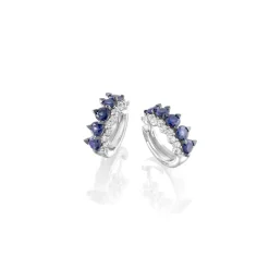 Perodri Pendientes de oro blanco Fashion