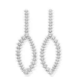Perodri Pendientes de Oro Blanco New