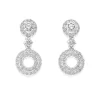 Perodri Pendientes de Oro Blanco Fashion