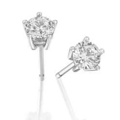 Perodri Pendientes de oro blanco Fashion