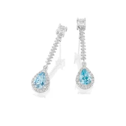 Perodri Pendientes de oro blanco Sale