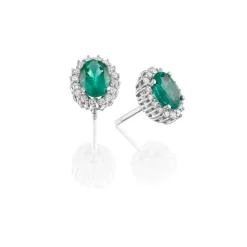 Perodri Pendientes de Oro Blanco New