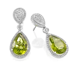 Perodri Pendientes de Oro Blanco New