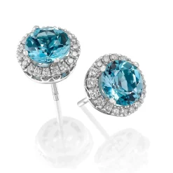 Perodri Pendientes de Oro Blanco New