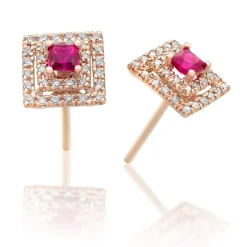 Perodri Pendientes de Oro Rosa Clearance