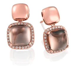 Perodri Pendientes de Oro Rosa Fashion