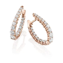 Perodri Pendientes de Oro rosa Hot
