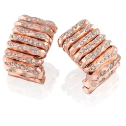Perodri Pendientes de Oro Rosa facetado Hot