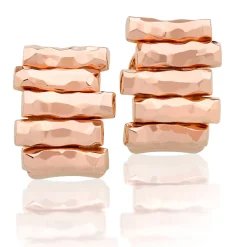Perodri Pendientes de Oro Rosa facetado Online