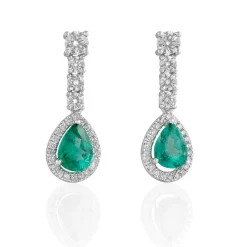 Perodri Pendientes Oro Blanco Fashion
