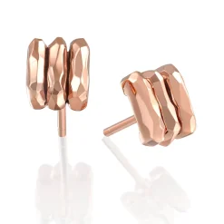 Perodri Pendientes pequeños de Oro Rosa facetado Discount