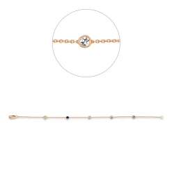 Cristina Wish Pulsera en oro rosa con esmeralda, zafiro y rubí Hot