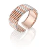 Perodri Pulsera de Oro Blanco y Oro Rosa facetado Clearance
