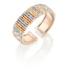 Perodri Pulsera de oro rosa y blanco facetado con diamantes en talla brillante Clearance