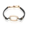 Perodri Pulsera de Oro Rosa y Oro Blanco Fashion