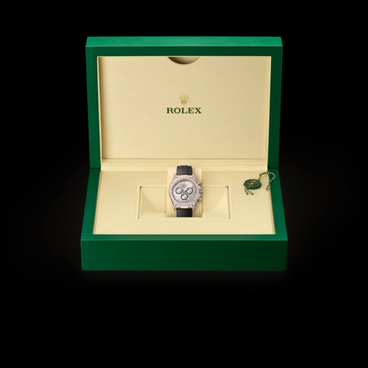 Rolex Cosmograph Daytona Oro Everose de 18 quilates con asas engastadas de diamantes Outlet