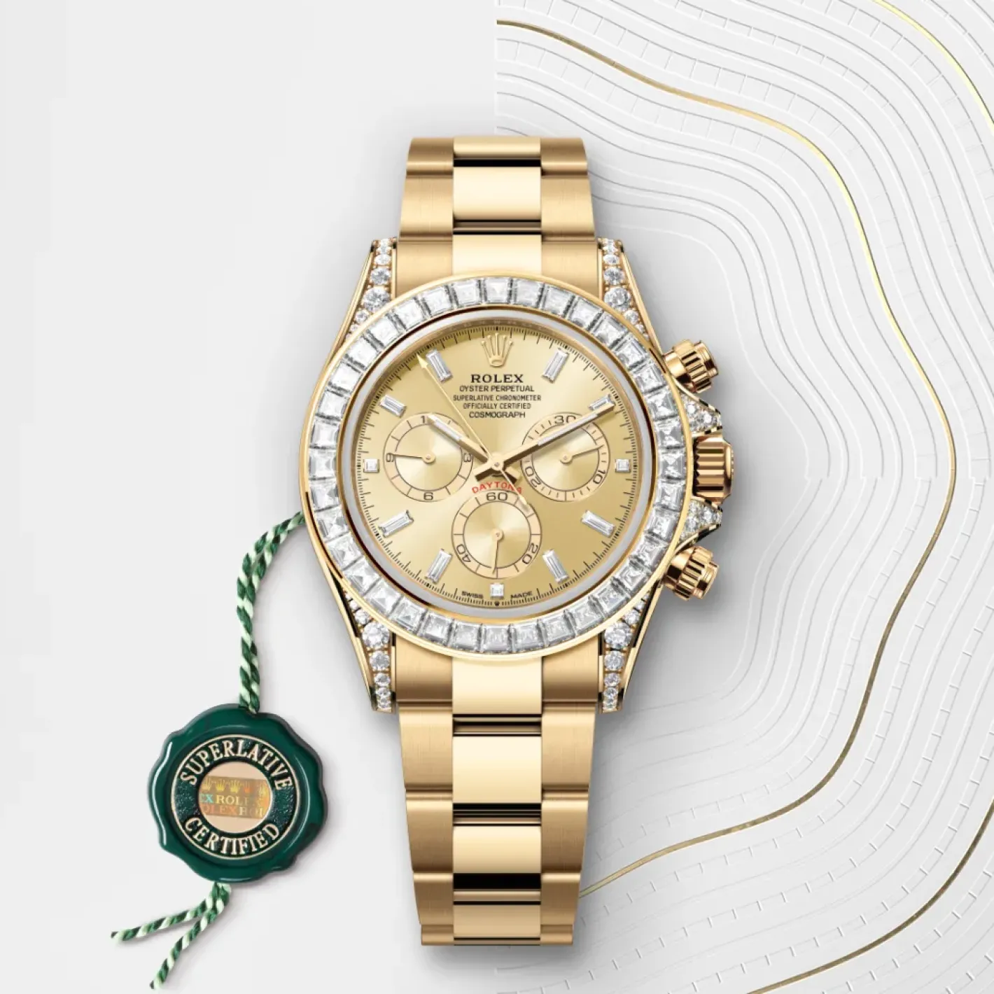 Rolex Cosmograph Daytona Oro amarillo de 18 quilates con asas engastadas de diamantes Outlet