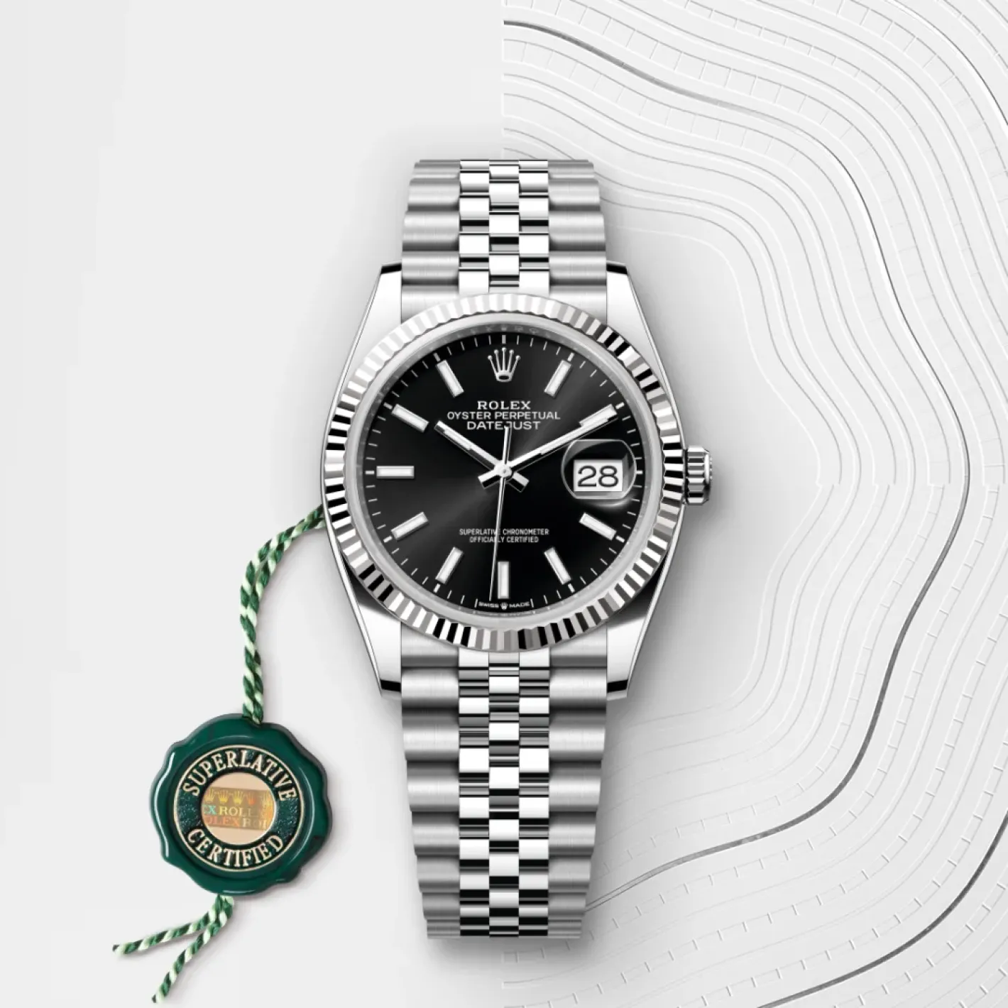 Rolex Datejust 36 Rolesor blanco —combinación de acero Oystersteel y oro blanco Clearance