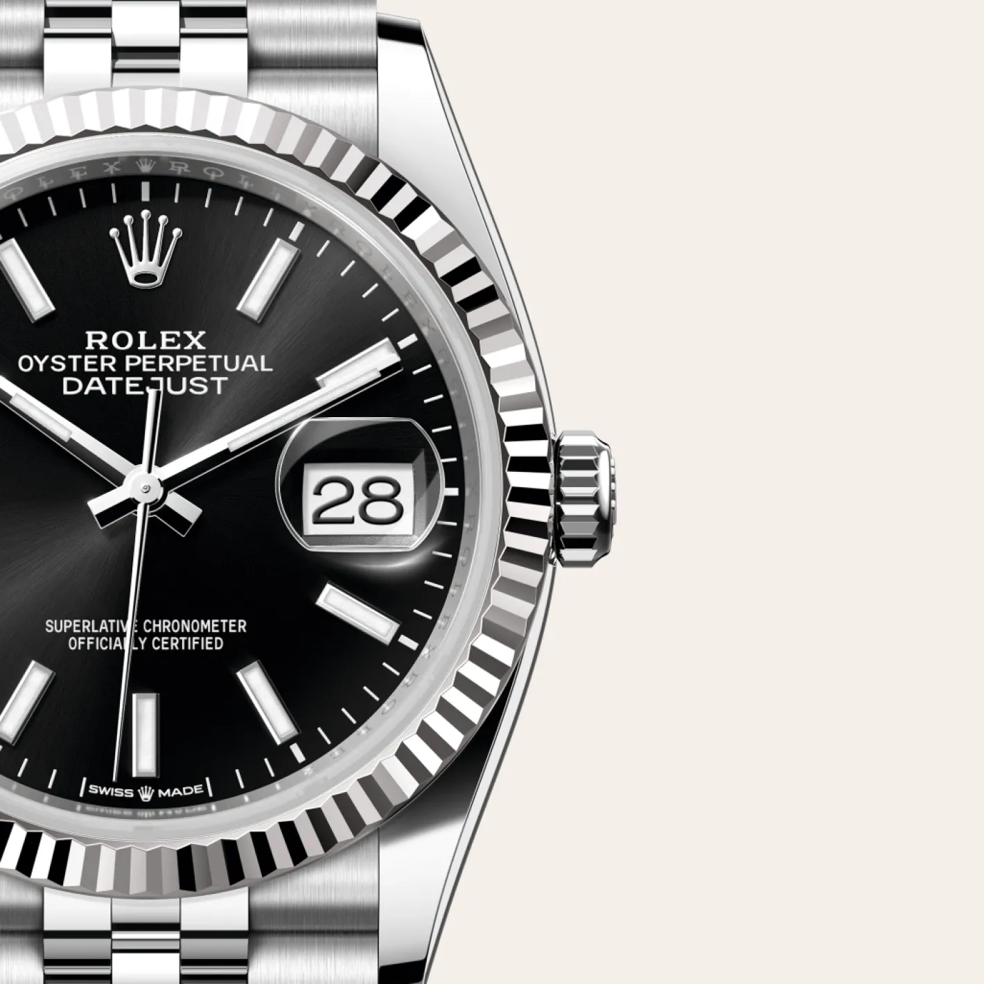Rolex Datejust 36 Rolesor blanco —combinación de acero Oystersteel y oro blanco Clearance