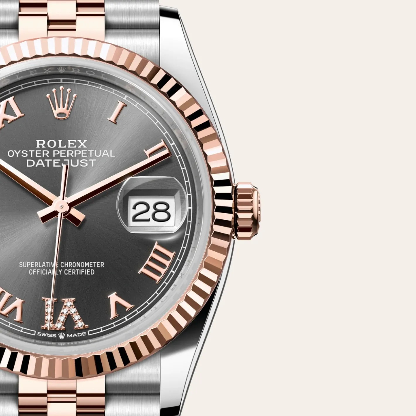 Rolex Datejust 36 Rolesor Everose —combinación de acero Oystersteel y oro Everose Discount