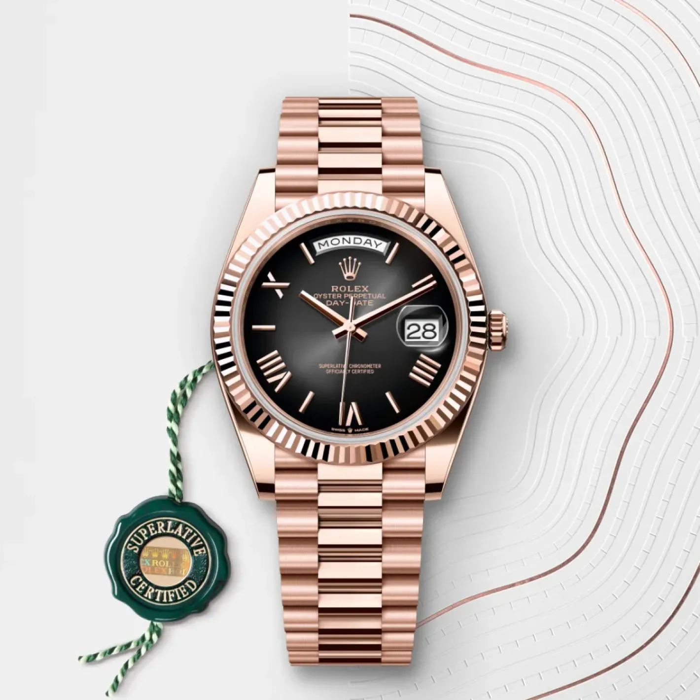 Rolex Day-Date 40 Oro Everose de 18 quilates Fashion