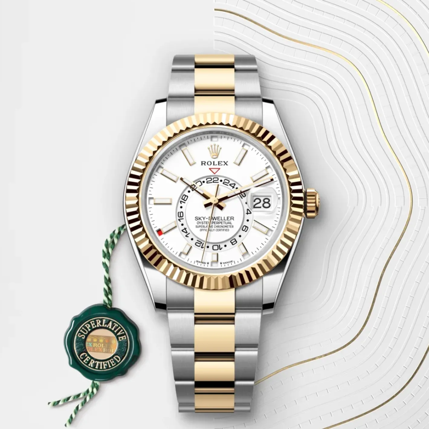 Rolex Sky-Dweller Rolesor amarillo —combinación de acero Oystersteel y oro amarillo Outlet