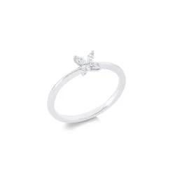 Cristina Wish Sortija en oro blanco con diamantes en talla marquise New