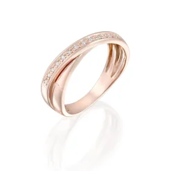 Perodri Sortija de Oro Rosa Fashion
